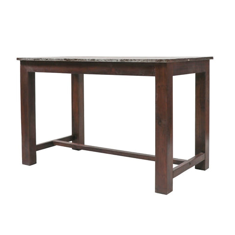 Liverpool Kitchen Bar Leaner Table Made From Teak & Zinc - Great Rustic Industrial Design!