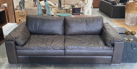 Park Full Grain Luxury Leather Sofa / Lounge - 1.8m Chocolate