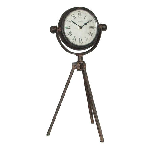 Industrial Chic Tripod Clock Nuts & Bolts Steampunk Style