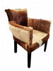 Bilboa Dining Chair / Occasional Chair Tan & White Goat Hide