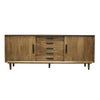 Miley Sideboard Handcrafted Modern Mangowood - 2 Doors With Shelves & 5 Drawers