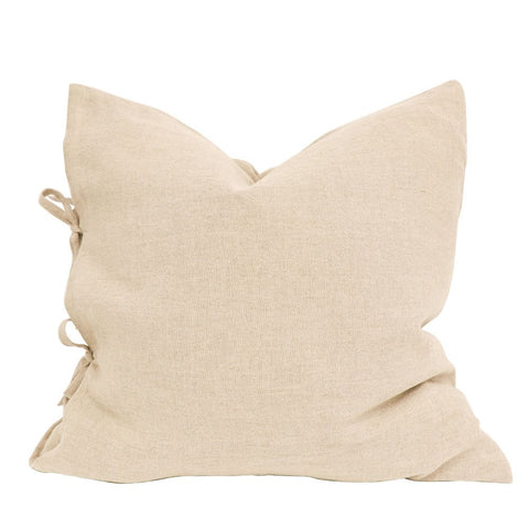 Tully Natural Luxury Bow Tied Lounge / Chair Cushion 55cm x 55cm