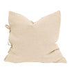 Tully Natural Luxury Bow Tied Lounge / Chair Cushion 55cm x 55cm