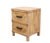 Recycled Elm 2 Drawer Bedside Table - Handcrafted Farmhouse Chic