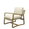 Finlay Oak & Natural Linen Geometric Modern Art Lounge Chair Armchair