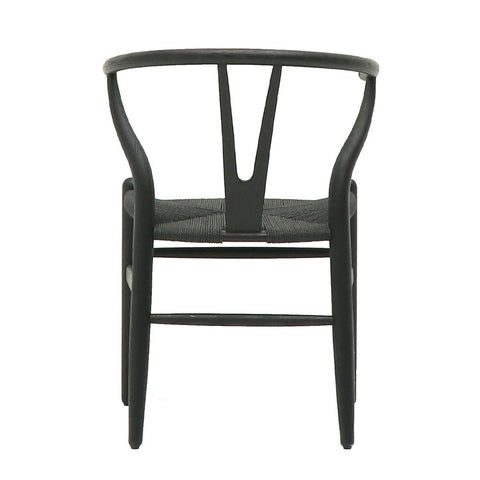 Joffre Dining Chair Black Rattan Weave & Oak Wood