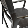 Louis Armchair / Occasional Chair Vintage Black Leather & Wood