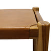 Catalina Leather & Teak Wood Tan Bench Seat - Bedroom or Front Entrance