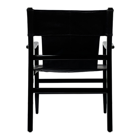 Louis Armchair / Occasional Chair Vintage Black Leather & Wood
