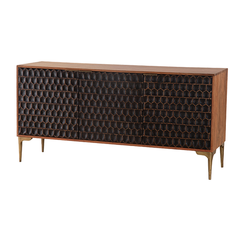 Dorada Sideboard Iron & Mango Wood - Modern Geometric Chic