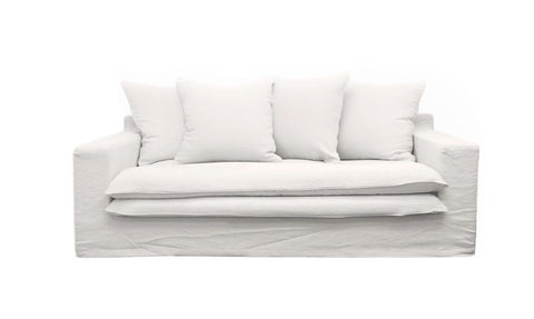 Keely Slipcover Sofa / Lounge White Colour 2 Seater