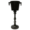 Pedestal Aluminium Smoke Black Wine Cooler Bucket Rustic Chic - Great Gift / Home Décor