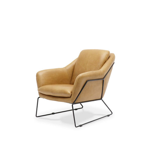 Modern Abstract Golden Tan Italian Design Style Leather Sofa Armchair