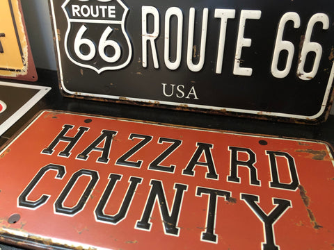 Hazzard County Vintage Styled Car Plate Number Plate License Plate Wall Art Sign
