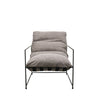 Lauro Slingback Club Chair Grey Linen & Iron Modern Chic Lounge Chair Armchair