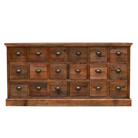 18 Drawer Printmaker Antique Industrial Style Reclaimed Sideboard - Exquisite