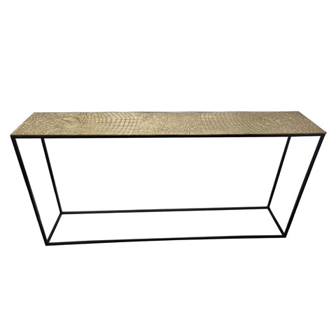 Antique Brass Snake Iron & Aluminium Modern Console Table