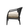 Newport Modern Fabric & Rattan Armchair / Occasional Chair - Black