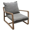 Acer Relaxed Luxury Oak & Cotton Lounge Chair
