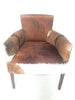 Bilboa Dining Chair / Occasional Chair Tan & White Goat Hide