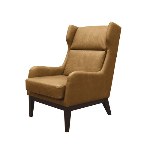 Hanover Tan Leather High Back Occasional Chair Armchair