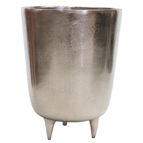 Aluminium Silver Tripod Pot Decorative Showpiece Ornament