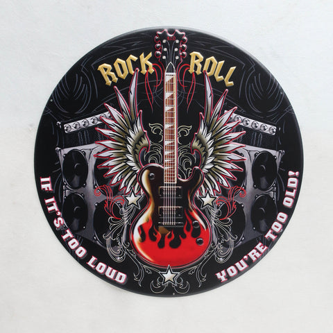 Rock & Roll If It’s Too Loud, You’re Too Old Quality Embossed Wall Art Sign