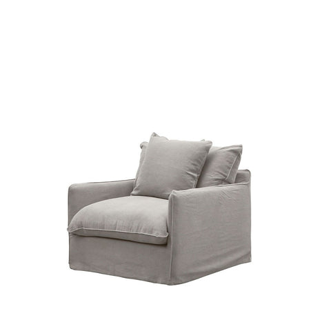 Lotus Luxurious Modern Slipcover Sofa / Lounge Armchair Cement Colour