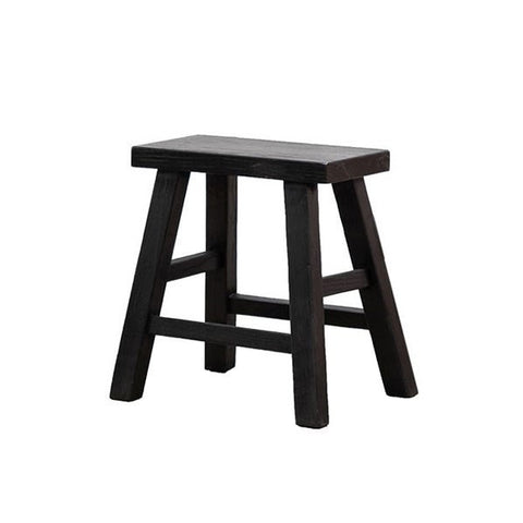 Rectangular Black Reclaimed Elm Parq Stool / Bedside / Side Table - Handcrafted Farmhouse Chic