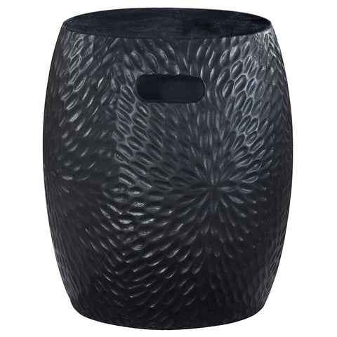 Florial Textured Black Side Table / Seat Stool / Foot Stool