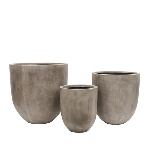 Bullet Weathered Reinforced Concrete Outdoor Planter With Drainage - Large