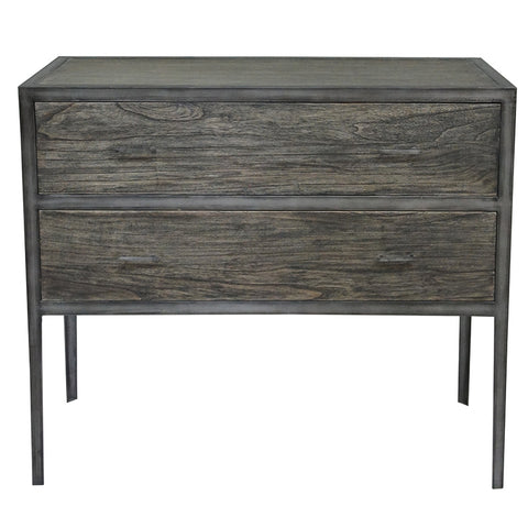 Engineer Industrial Shabby Chic Bedside Table / Commode Wood & Iron