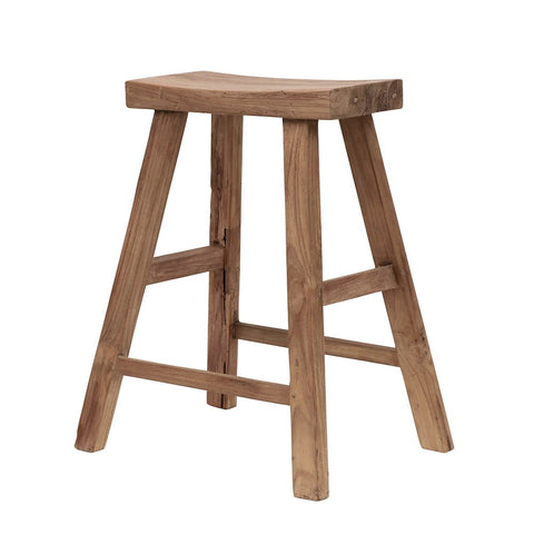 Natural Reclaimed Teak Porto Bar Stool / Barstool / Counter Stool - Handcrafted Indoor / Outdoor Chic