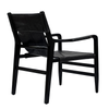 Louis Armchair / Occasional Chair Vintage Black Leather & Wood