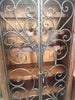 Armoire Bar Wine Rack With Serville Doors Hand Forged Iron & Rustic Wood