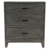 Black Oak Harvey Modern Rustic Bedside Table - Three Drawer