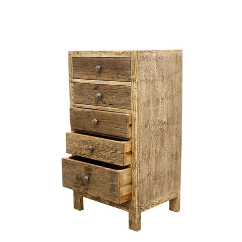 Mango Driftwood Tall Boy Wooden Chest of Drawers