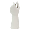 Set of Two White Ceramic Hand Vase Interior Design Showpiece Ornaments