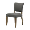 Oak & Grey Linen Modern Vintage Stud Detail Dining Chair