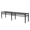 Joffre Black Rattan Weave & Oak Wood Bench Seat 180cm