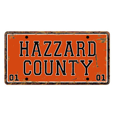 Hazzard County Vintage Styled Car Plate Number Plate License Plate Wall Art Sign