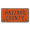 Hazzard County Vintage Styled Car Plate Number Plate License Plate Wall Art Sign