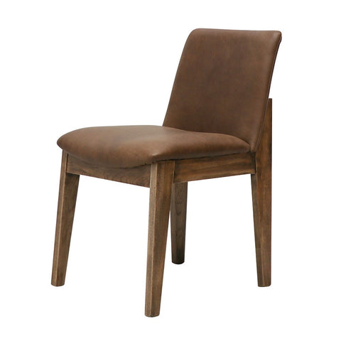 Clifton Architectural Oak Dining Chair - Brown Italian Leather