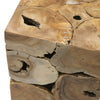 Salvaged Teak Wood Slab Side Table / Stool - Natural & Modern