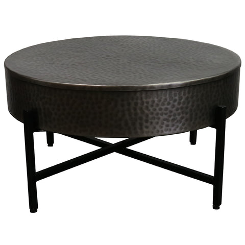 Bang Antique Nickel Modern Geometric Metal Coffee Table