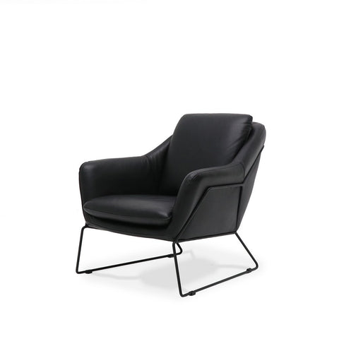 Modern Abstract Italian Design Style Black Onyx Leather Sofa Armchair