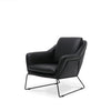 Modern Abstract Italian Design Style Black Onyx Leather Sofa Armchair