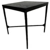 Blenheim Geometric Black Iron & Wood Side Table