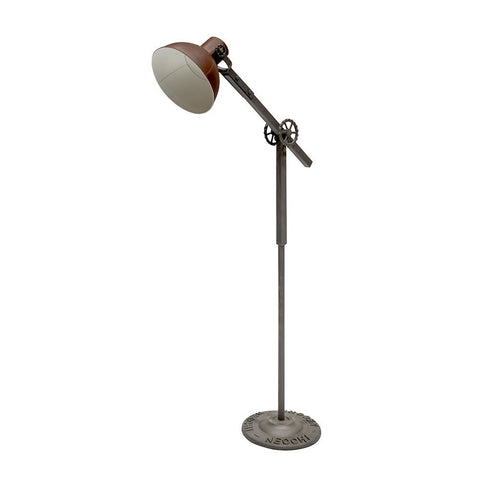 Bank Industrial Chic Floor Lamp Light - Rustic Brown