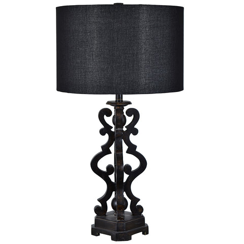 Nova Black Table Lamp - Antique Shabby Chic Style